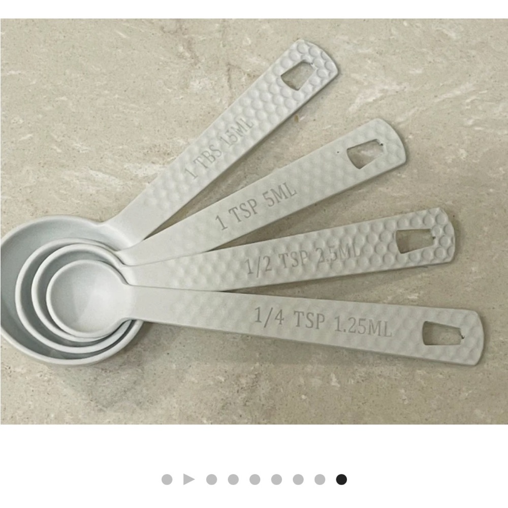 NEW Measuring spoons, white steel textured measuring spoons, kitchen utensils! - Picture 7 of 11